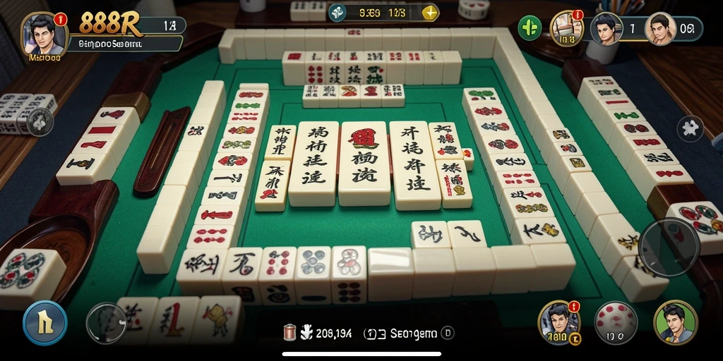 Screenshot gameplay Mahjong di 888R dengan desain menarik.