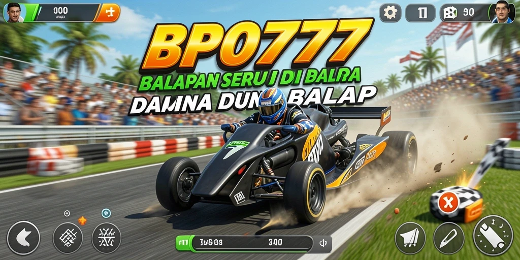 Tampilan gameplay balap BPO777 yang mendebarkan.