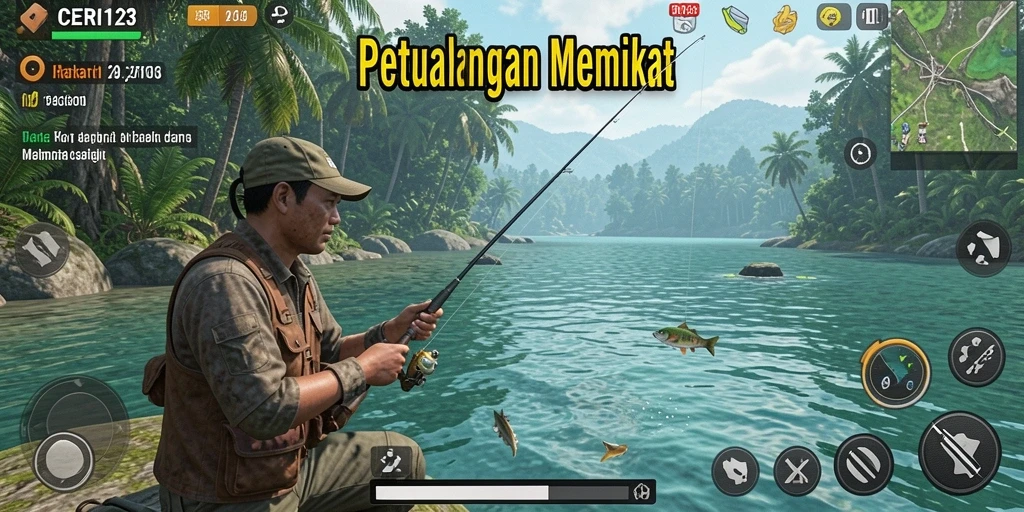 Tangkapan ikan berwarna-warni dalam gameplay CERI123 yang menakjubkan.