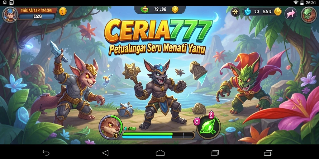 Screenshot utama CERIA777 menampilkan aksi seru dalam petualangan yang mendebarkan.