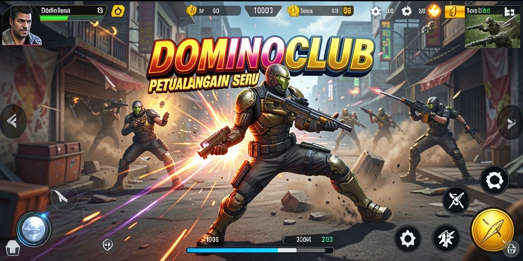 Tampilan seru gameplay DOMINOCLUB dengan aksi mendebarkan.