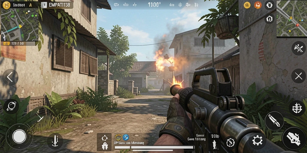 Screenshot permainan <strong>EMPATI138</strong> menunjukkan aksi pertempuran yang mendebarkan.