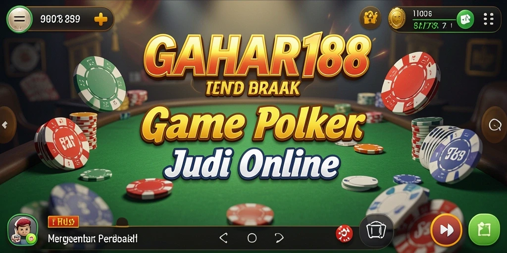 Tampilan gameplay GAHAR188 dengan pemain poker yang sedang bertanding.