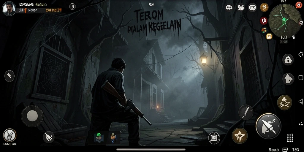 Tampilan menakutkan dari gameplay <strong>IDNSERU</strong> yang penuh kegelapan dan misteri.