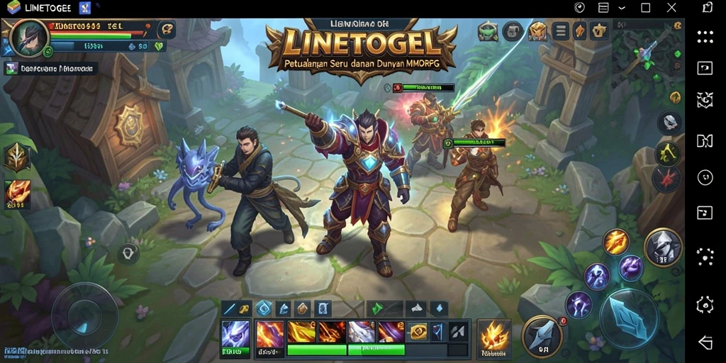 Gameplay LINETOGEL yang menampilkan pertarungan seru dan eksplorasi dunia fantastis.