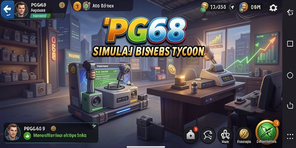 Screenshot gameplay PGG68 menunjukkan aktivitas bisnis yang menantang.