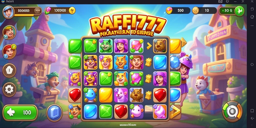 Gameplay seru dari game Match-3 RAFFI777 yang penuh warna.