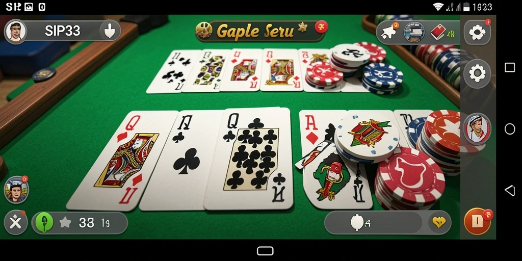 Screenshot gameplay SIP33 menunjukkan keseruan bermain Gaple.