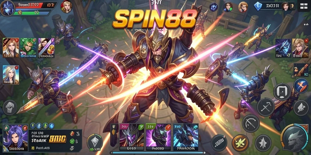 Screenshot gameplay SPIN88 menampilkan strategi pertempuran yang mendebarkan.