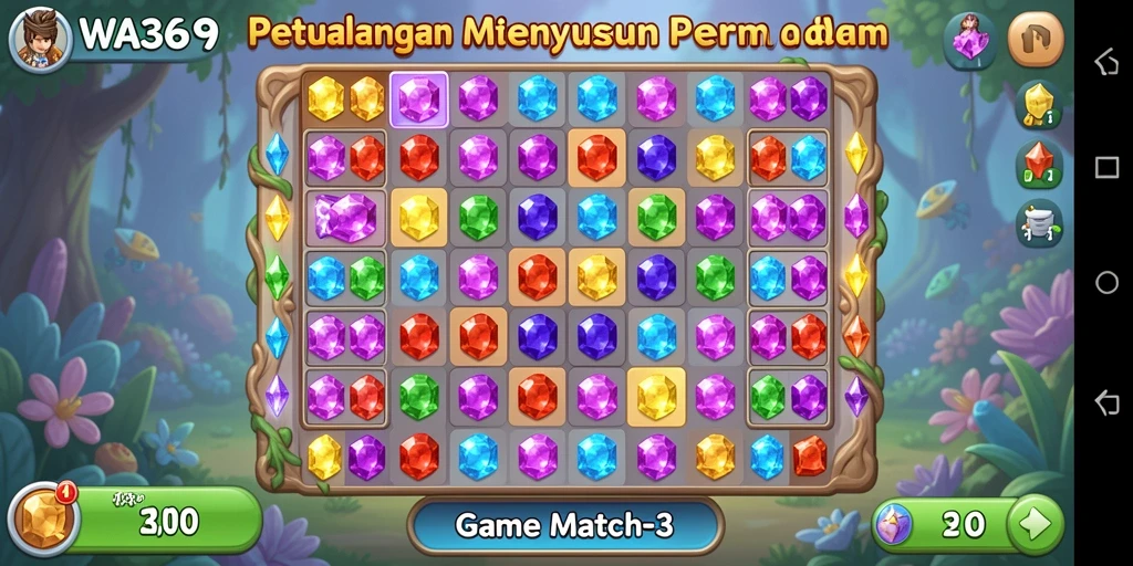 Gameplay seru dengan tantangan match-3 yang menarik.